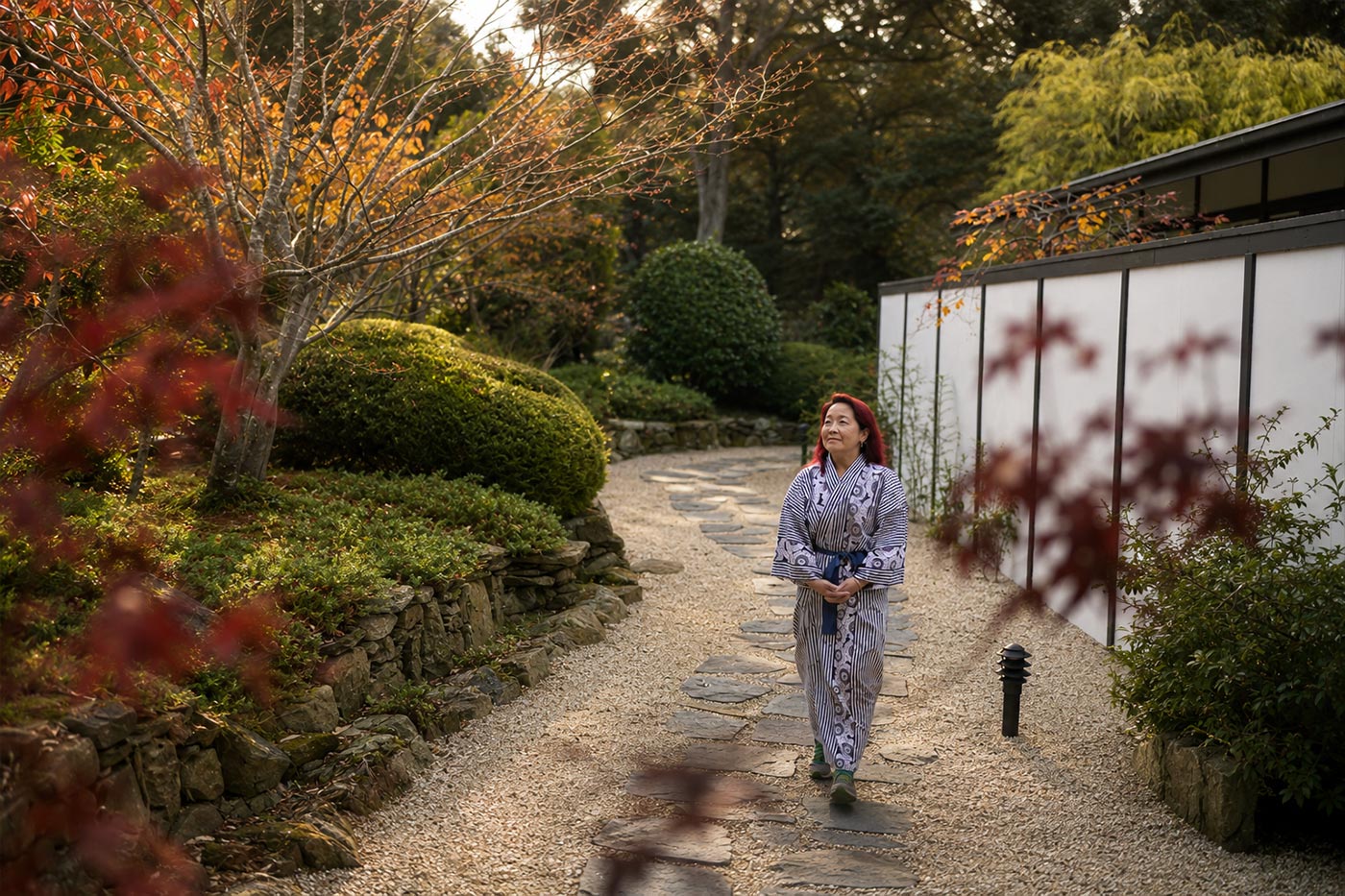 The gardens and bushland surrounding Shizuka Ryokan